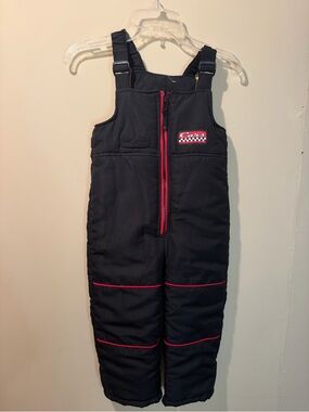 Disney Cars  Black & Red Insulated Kids Snow Bib Overalls Size 4T